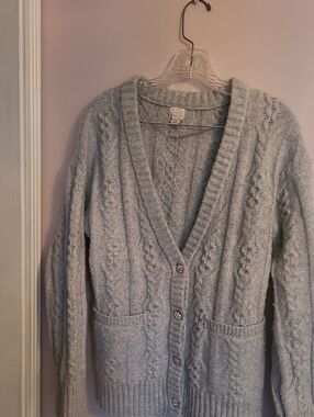 a new day Light Gray Cable Knit Button Cardigan